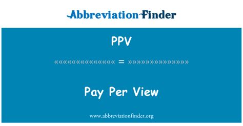 ppv meaning of|PPV definição e significado 